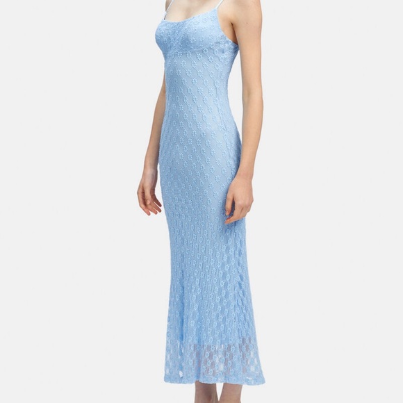 Bardot, Adoni Mesh Midi Dress, Cornflower Blue, Size 2 - Picture 3 of 5